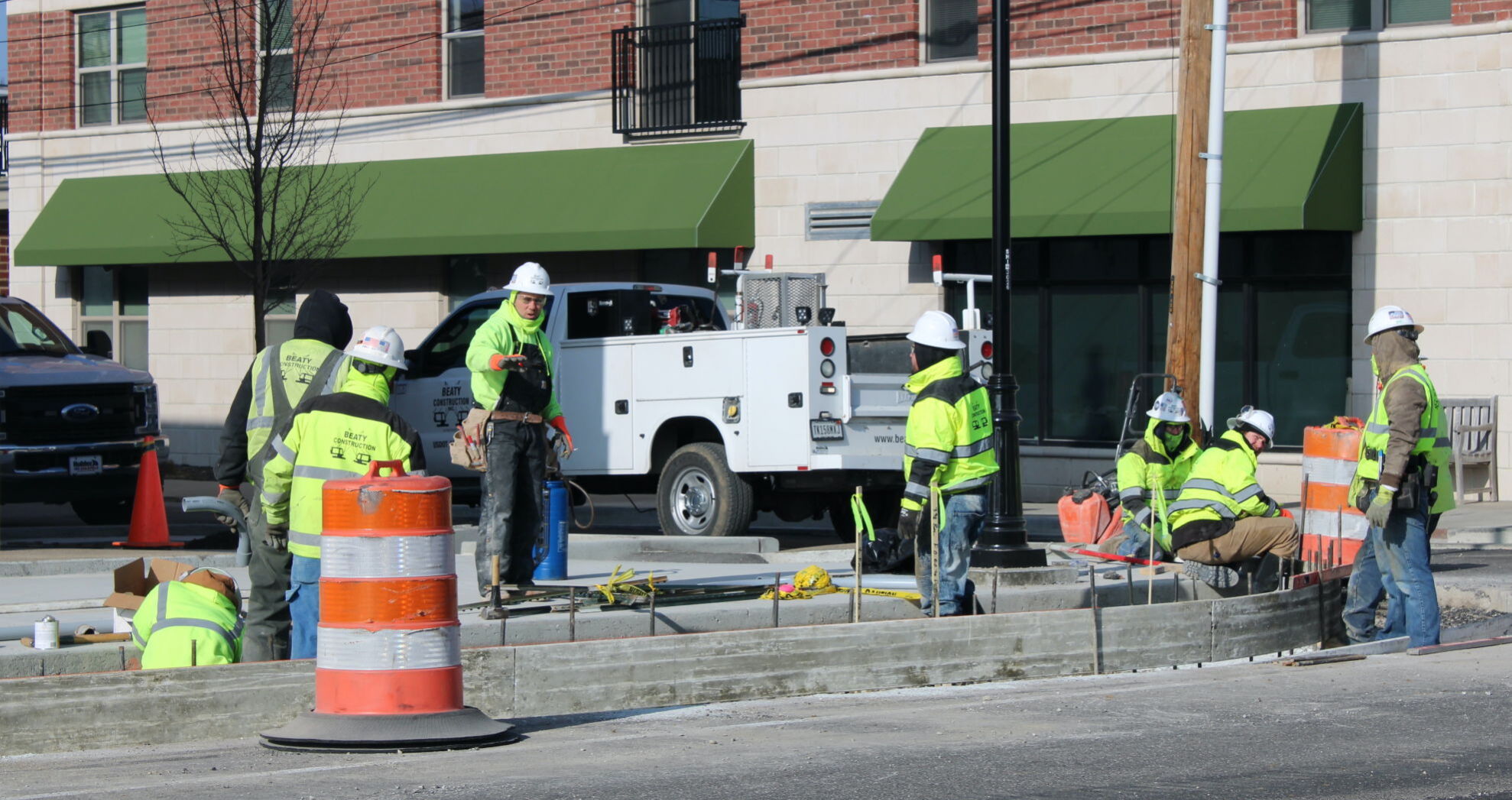Sidewalk work on North Harrison